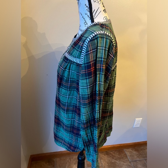 J. Crew embroidered plaid peasant top - Picture 3 of 12